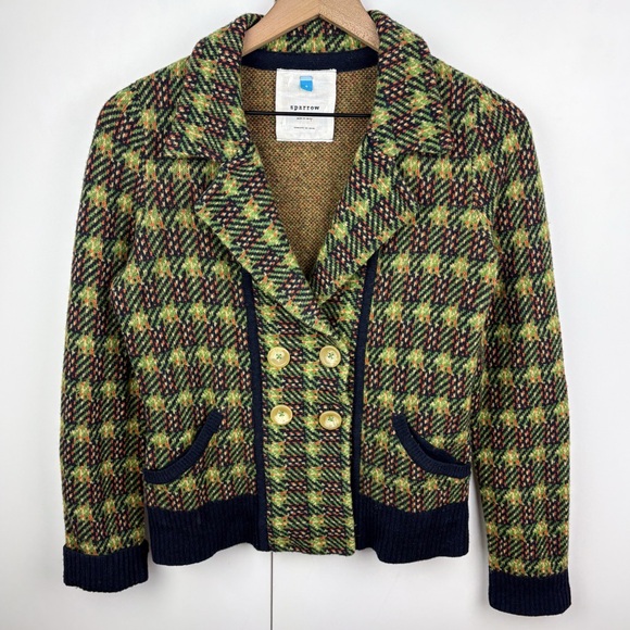 Anthropologie Sweaters - Anthropologie Sparrow 100% Lambswool Millbrook Sweater Jacket Cardigan Blazer